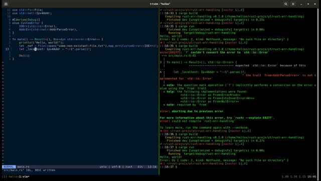 Rust: Custom Error Handling - Handling multiple return error types via ? operator смотреть онлайн