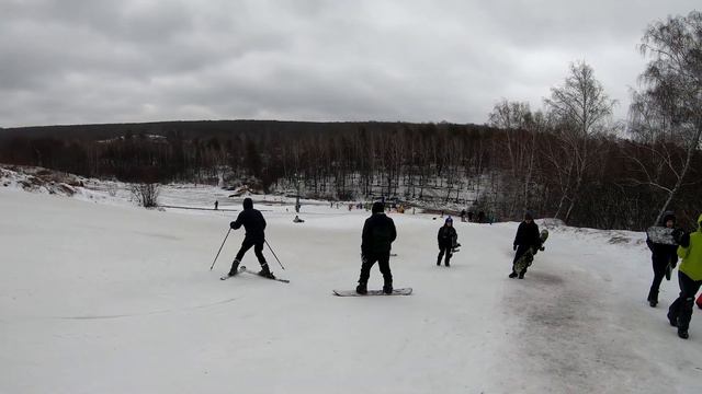 Харьковская Швейцария первая покатуха на сноубордах. смотреть онлайн