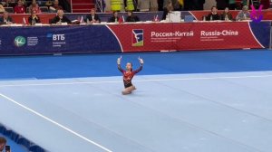 Вольные упражнения. Юниорки. Международные соревнования по спортивной гимнастике.Россия-Китай