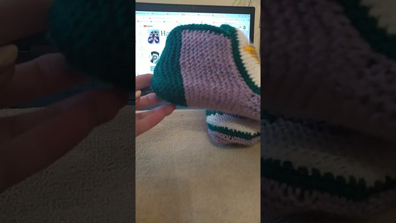 Тапочки нарядные #калиновская #gestrickenehausschuh #вяжемтапочки #shorts смотреть онлайн