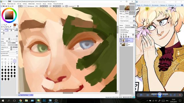 Painting an original character with monstera | SPEEDPAINT смотреть онлайн