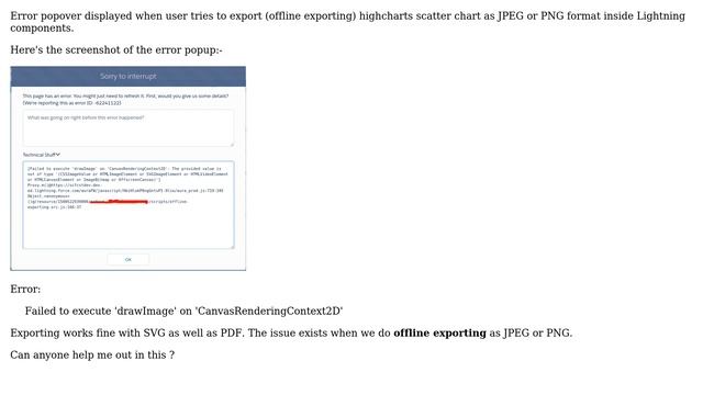 Salesforce: Highcharts Scatter chart issue while exporting as JPEG and PNG смотреть онлайн
