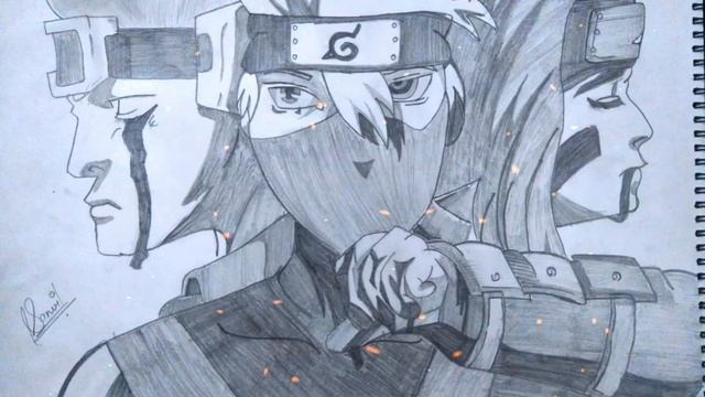 Team Minato (Kakashi,Obito,Rin) sketch смотреть онлайн