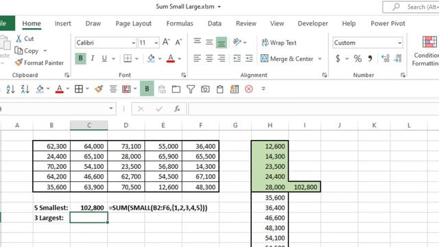 How To Sum The X Smallest Or Largest Values In A Range In Excel смотреть онлайн