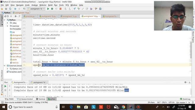 python practice exercise on distance and speed смотреть онлайн