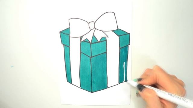 Как нарисовать подарок / Раскраска / Рисунок для детей смотреть онлайн