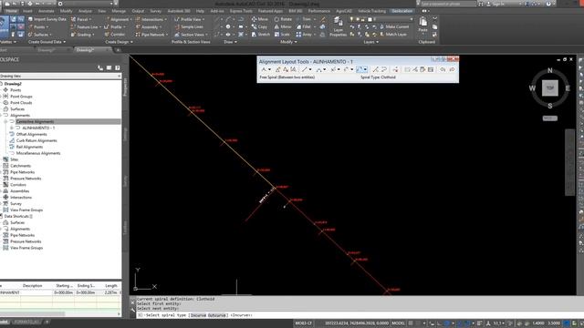AutoCAD Civil 3D 2016 - ESPIRAL NO INÍCIO DO PROJETO HORIZONTAL смотреть онлайн