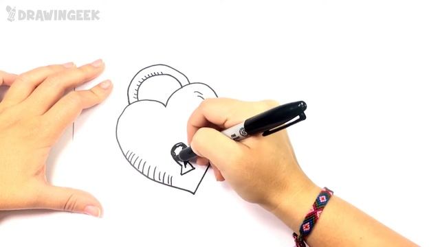 How to draw a Heart with Key | Heart Easy Draw Tutorial смотреть онлайн