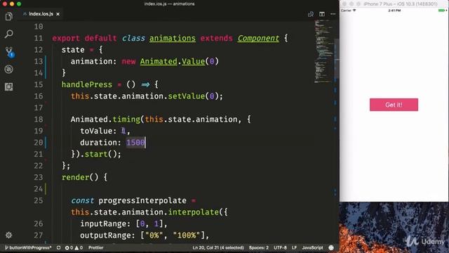 Master React Native Animations : Animated Progress Bar Button смотреть онлайн