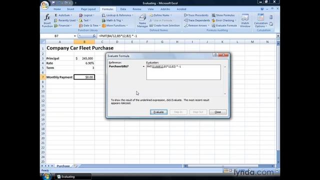 Excel Tutorial - Evaluating formulas step by step смотреть онлайн