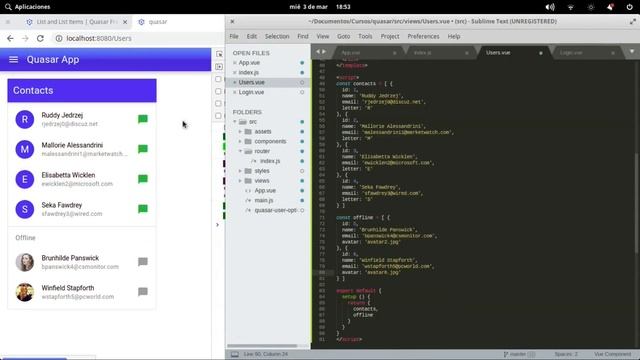 Instalación Quasar(plugin) en Vue3, vue-router y diseño de chat. смотреть онлайн