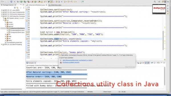 # 122 Collections Class in Java | Java.util.Collections Class | Java Collections | Java | RedSysTec