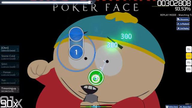 osu! Eric Cartman - Poker Face [Hard] смотреть онлайн