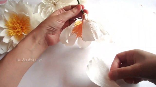 Easy steps to make lifelike paper flowers peony- cool paper crafts смотреть онлайн