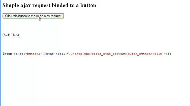 Cjax Framework - Button Ajax Request смотреть онлайн