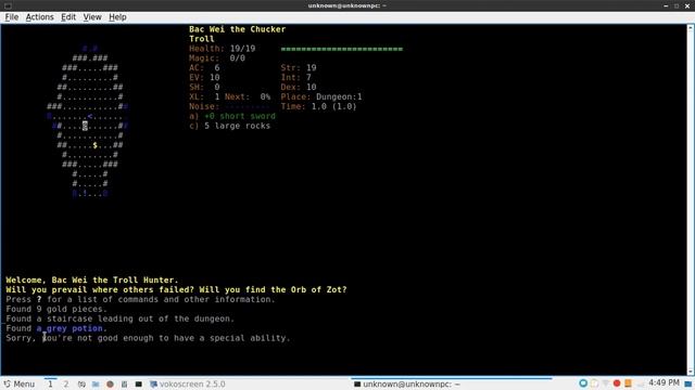 Terminal Dungeon Game - Linux смотреть онлайн