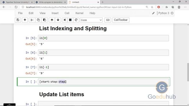 Write a program to demonstrate list in python смотреть онлайн