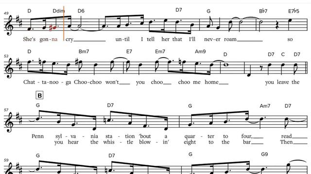 Glenn Miller - "Chattanooga Choo Choo", Bb-Instrument Sheet Music смотреть онлайн