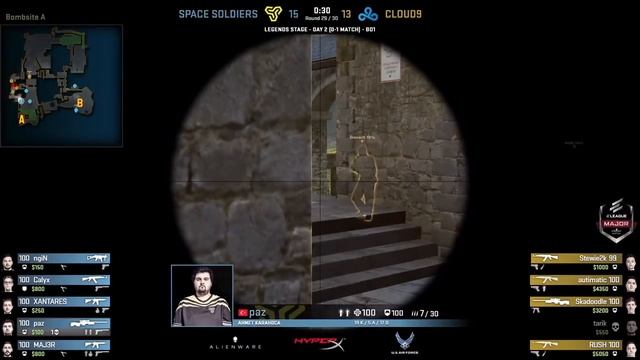 Space Soldiers vs Cloud9 / Paz Mükemmel ACE ᴴᴰ / Eleague Major 2018 смотреть онлайн