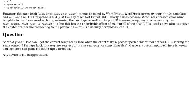 Can't get custom rewrite tag, query var, permastruct (permalink structure), and rewrite rule to... смотреть онлайн