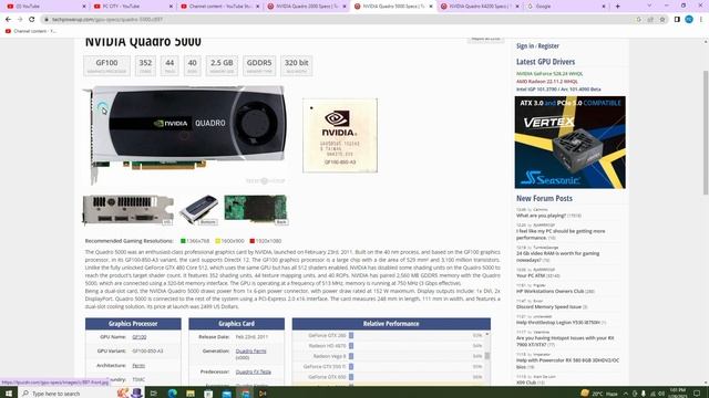Nvidia Quadro 5000 Graphic Card Specification & Review in 2023 | @pccity8625 смотреть онлайн