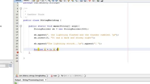 Java String Building смотреть онлайн