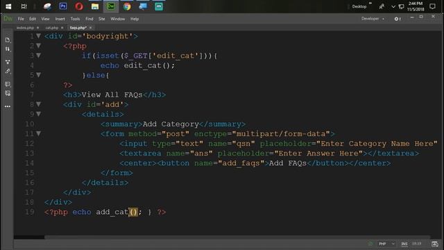 Responsive E Learning Website Development In PHP With PDO Part 24 Creating FAQs Page In Admin Panel смотреть онлайн