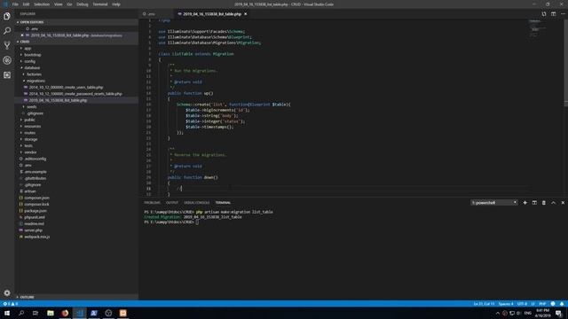 Cum să ne creeăm tabele și coloane în DB - Laravel Migration смотреть онлайн