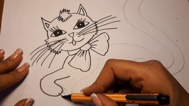 КАК НАРИСОВАТЬ КОШКУ. Видео-урок для начинающих художников . Рисуем пастелью. смотреть онлайн