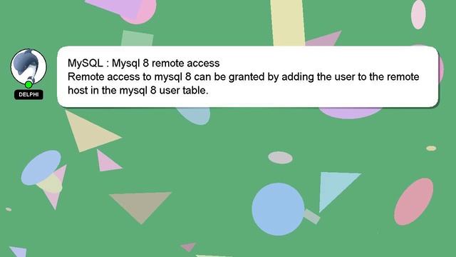 MySQL : Mysql 8 remote access смотреть онлайн