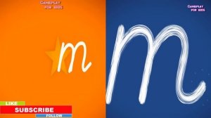 Letter School cursive D'Nealian font - Lowercase a b c d e f g h letters - Blue vs Orange level