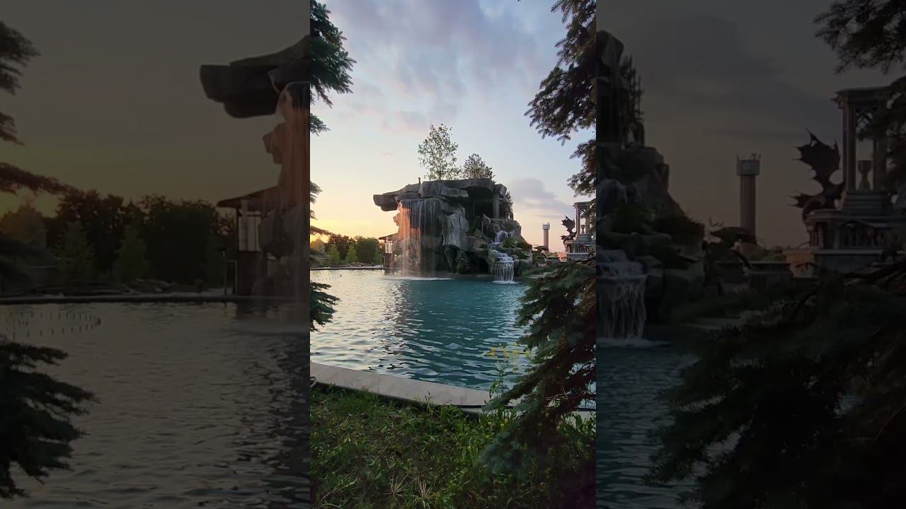 Водопад и фонтан с драконами Замок Гарибальди смотреть онлайн