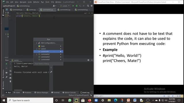 Comments in Python Tutorial for Beginners 2021 | in English | CyberCoding | session 3 | best video смотреть онлайн