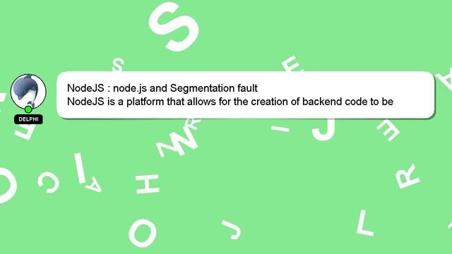 NodeJS : node.js and Segmentation fault смотреть онлайн