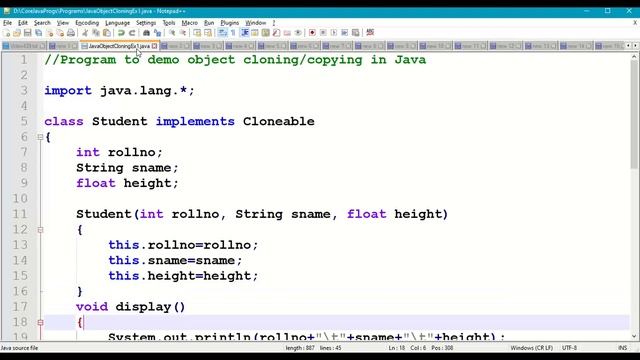 Java Class object Cloning || Java Object class || Java clone() method || java.lang package || #439 смотреть онлайн