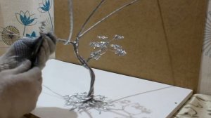 КРАСИВОЕ ДЕРЕВО ИЗ МЕДНОЙ ПРОВОЛОКИ. МИНИАТЮРНОЕ ДЕРЕВО. ??