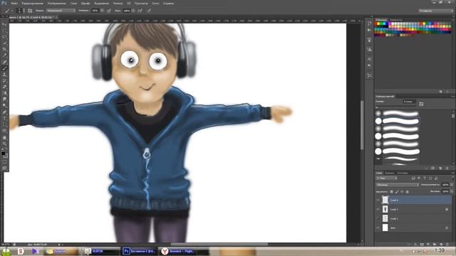 Процесс рисования в Photoshop. смотреть онлайн