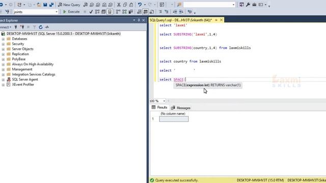 Space Function in sql Server Telugu | Space Function in sql Telugu | Sql Telugu смотреть онлайн