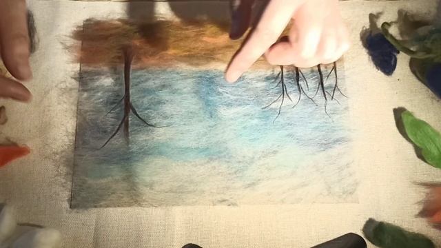 Мастер-класс в технике шерстяная акварель "Золотая осень" смотреть онлайн
