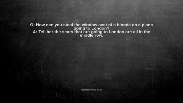 Ok, here is the joke. Q: How can you steal the window seat of ... смотреть онлайн