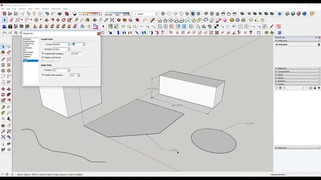 SketchUP - Изменение размерных величин (SketchUP уроки, обучение, Tutorial)
