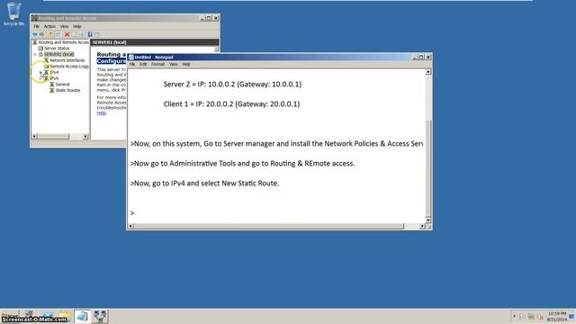 Static Routing on Windows Server 2008 R2 смотреть онлайн