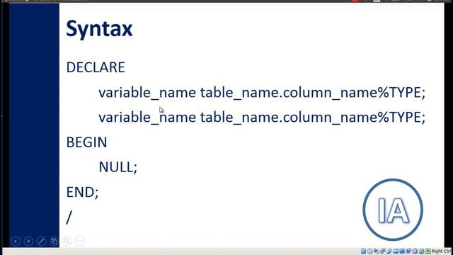 #4. Oracle PL/SQL for Beginners - Variable Anchor (Hindi) смотреть онлайн