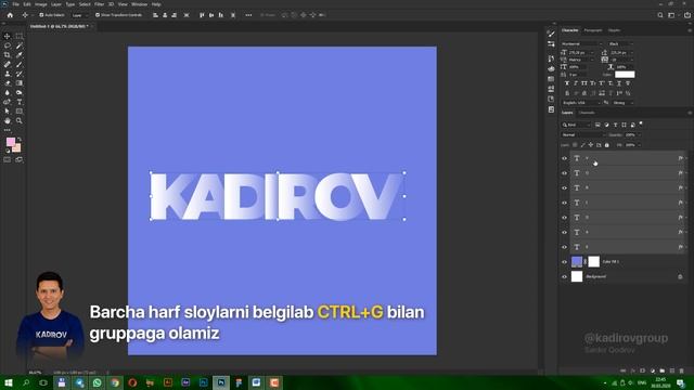 Reflection Text Effect in Photoshop | Photoshop darslari | Фотошоп дарслари смотреть онлайн