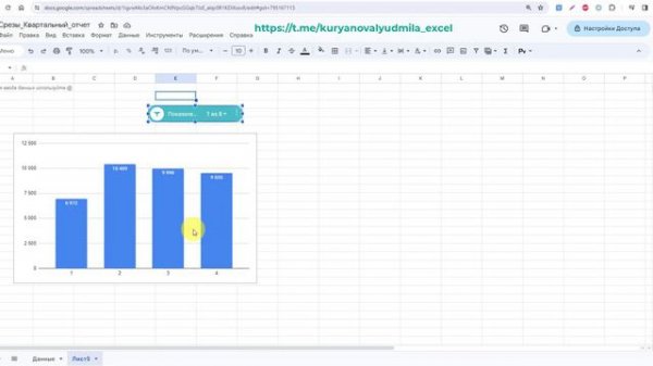 Срезы в гугл-таблице ( slicers in google sheets)