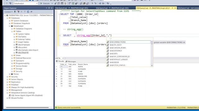 MS- SQL Server - Use string_agg() смотреть онлайн