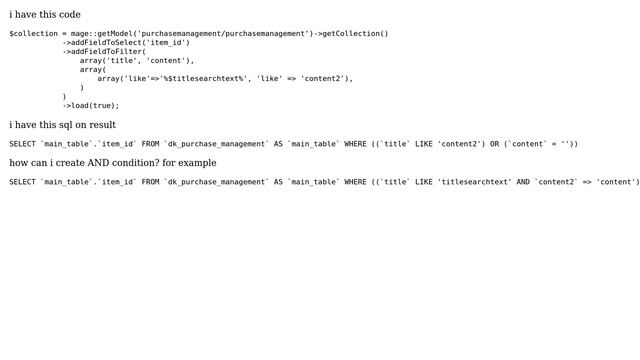 Magento: magento, how correctly create sql request to database used colleciton, AND condition смотреть онлайн