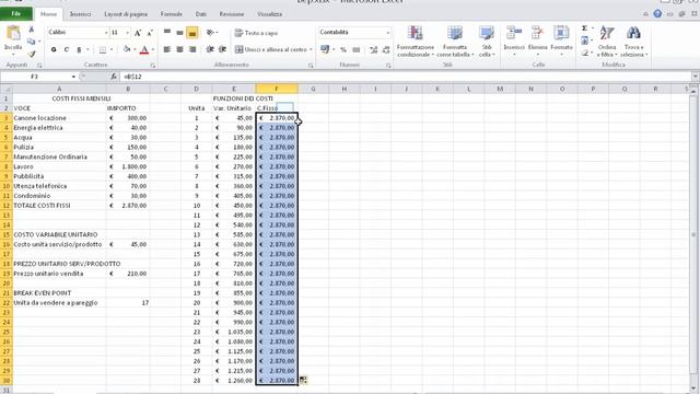 Excel 2010 - break even point lez.2 смотреть онлайн