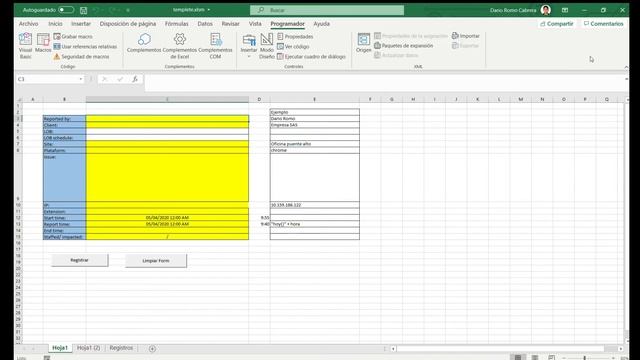 Aplicación en microsoft excel con VBA registro de llamadas. смотреть онлайн
