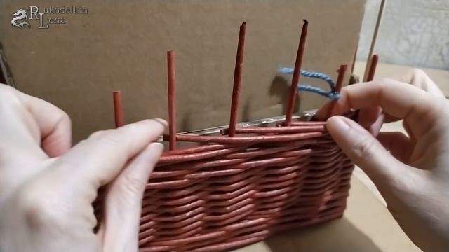 МК: Короб для хранения, наводим порядок на полках /плетение из газетных трубочек смотреть онлайн